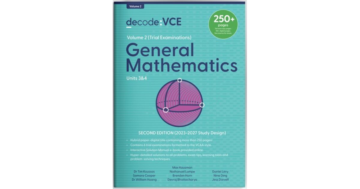 Lilydale Books | DECODE VCE GENERAL MATHEMATICS UNITS 3&4 2E…