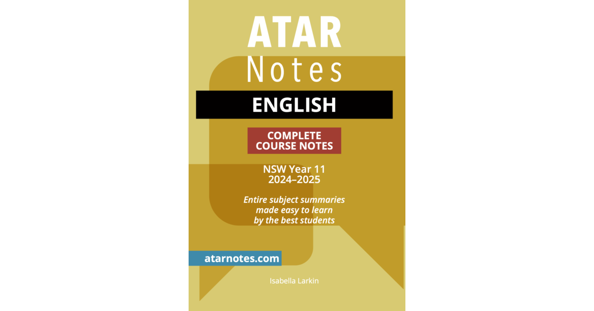 Lilydale Books | ATAR NOTES HSC ENGLISH YEAR 11 NOTES (2024-2026)