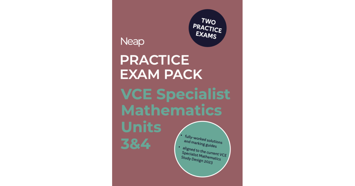 Letterboxing Math Lilydale Books | NEAP PRACTICE EXAM PACK: VCE SPECIALIST MATHEMATICS…