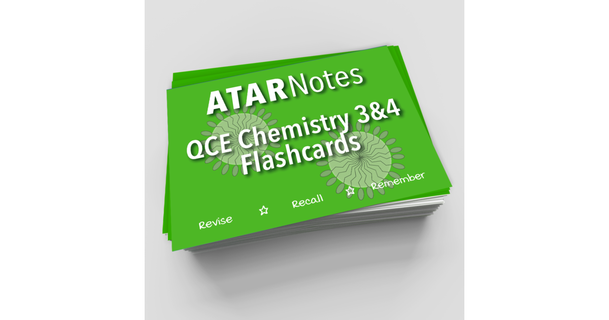 Lilydale Books | ATAR NOTES QCE CHEMISTRY UNITS 3&4 FLASHCARDS (NEW…