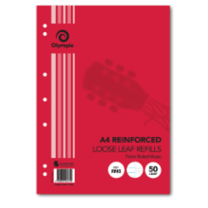 50 MUSIC MANUSCRIPT REFILLS A4
