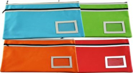 POLYESTER PENCIL CASE - 2 ZIP JUMBO 35x18CM