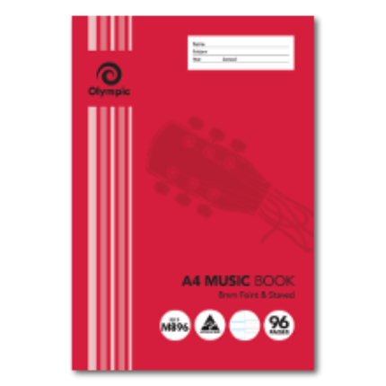MUSIC EXERCISE BOOK A4 96 PAGE STAVE 8MM