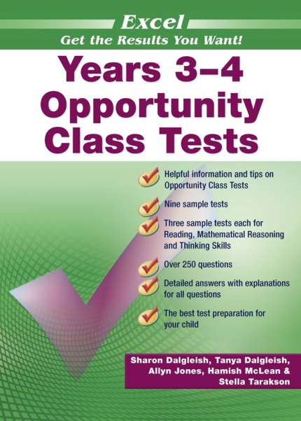 EXCEL OPPORTUNITY CLASS TESTS YEARS 3-4