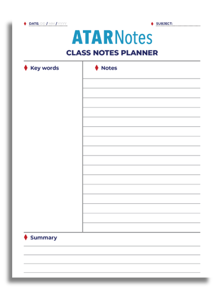 ATAR NOTES CLASS NOTES PLANNER