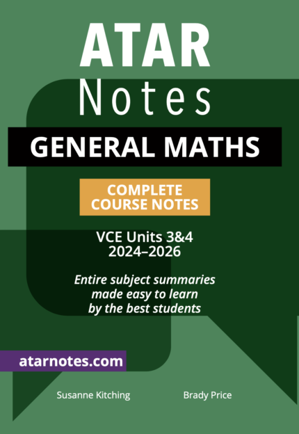 23412 Web Image 20240527 21565 VCE General Maths 3 4 Notes 2024 Cover