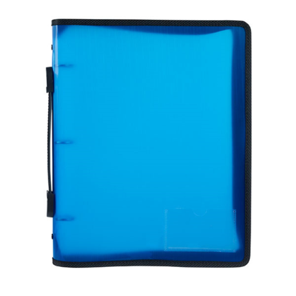 3 'O' RING BINDER A4 25MM WITH ZIPPER WITH HANDLE (BLUE)