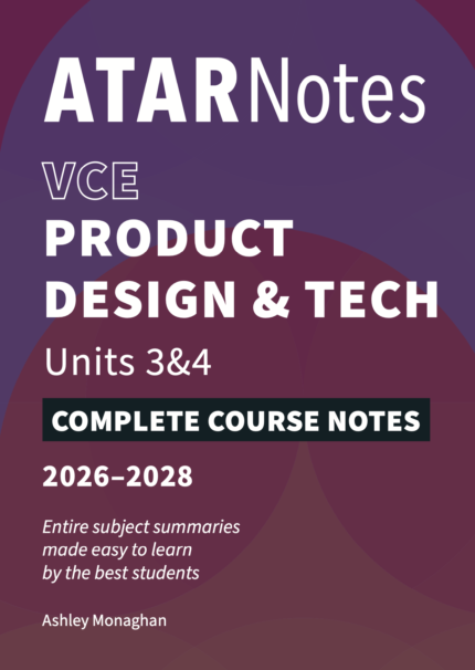 Lilydale Books | ATAR NOTES VCE PRODUCT DESIGN AND TECHNOLOGY UNITS…