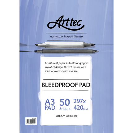 A3 ARTTEC LAYOUT PAD BLEEDPROOF 50 SHEETS