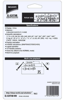 SHARP EL531THBWH SCIENTIFIC CALCULATOR