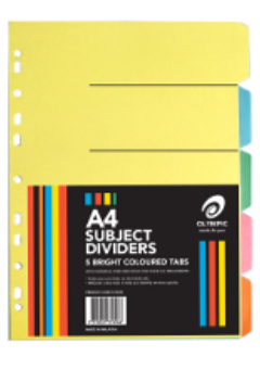 INDICE DIVIDERS A4 5 TAB COLOUR Cover