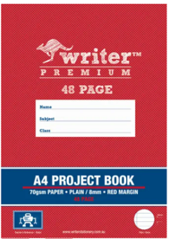 48 PAGE A4 PROJECT BOOK 8MM Cover