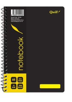 A5 SPIRAL NOTEBOOK 7MM 200 PAGE Cover