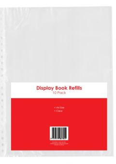 A4 DISPLAY BOOK REFILLS PACK OF 10 Cover