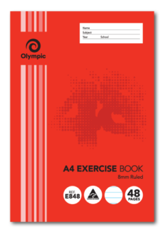 48 PAGE A4 EXERCISE BOOK 8MM RULED WITH MARGIN Cover