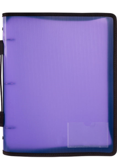 3 'O' RING BINDER A4 25MM WITH ZIPPER WITH HANDLE (PURPLE) Cover