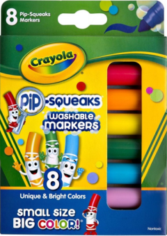 CRAYOLA WASHABLE MARKERS BOX 8 PIP SQUEAKS Cover