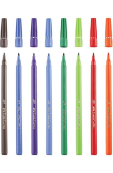 12 FABER CASTELL FELT TIP COLOUR MARKERS