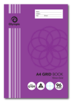 96 PAGE A4 EXERCISE BOOK 10MM GRAPH/GRID Cover
