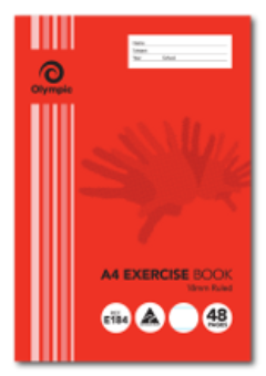 48 PAGE A4 EXERCISE BOOK 18MM RULED Cover