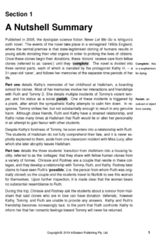 ATAR NOTES TEXT GUIDE: NEVER LET ME GO BY KAZUO IGHIGURO