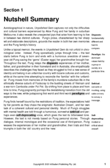 ATAR NOTES TEXT GUIDE: UNPOLISHED GEM BY ALICE PUNG