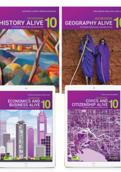 JACARANDA HUMANITIES ALIVE 10 VICTORIAN CURRICULUM LEARNON TEXTBOOK PACK 2E (HISTORY, GEOGRAPHY, CIVICS & CITIZENSHIP + ECONOMICS & BUSINESS) Cover