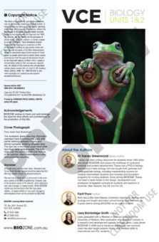 BIOLOGY FOR VCE UNITS 1&2 STUDENT WORKBOOK (BIOZONE) 2E