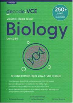 DECODE VCE BIOLOGY UNITS 3&4 2022 - 2026: VOLUME 1 (TOPIC TESTS) 2E Cover