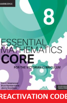 CAMBRIDGE ESSENTIAL MATHEMATICS CORE FOR THE VICTORIAN CURRICULUM YEAR 8 REACTIVATION (Reactivation) Cover