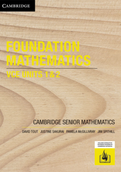 CAMBRIDGE SENIOR MATHS: FOUNDATION MATHS VCE UNITS 1&2 STUDENT BOOK + EBOOK Cover