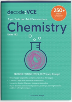 DECODE VCE CHEMISTRY UNITS 1&2 (2023-2027) - TOPIC TESTS & TRIAL EXAMS Cover