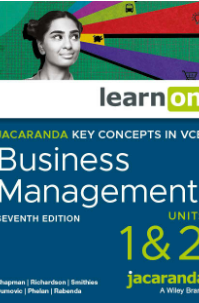 JACARANDA KEY CONCEPTS IN VCE BUSINESS MANAGEMENT UNITS 1&2 LEARNON EBOOK 7E (eBook only) Cover
