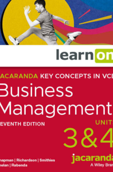 JACARANDA KEY CONCEPTS IN VCE BUSINESS MANAGEMENT UNITS 3&4 LEARNON EBOOK 7E (eBook only) Cover