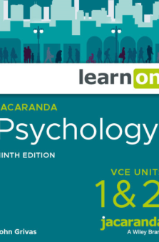 JACARANDA PSYCHOLOGY VCE UNITS 1&2 LEARNON EBOOK 9E (eBook only) Cover