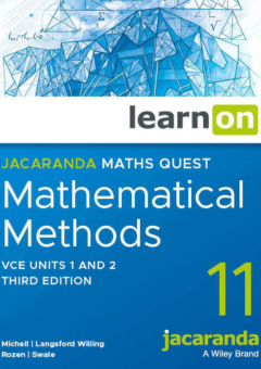 JACARANDA MATHS QUEST 12 MATHEMATICAL METHODS VCE UNITS 3&4 LEARNON EBOOK 3E (eBook only) Cover