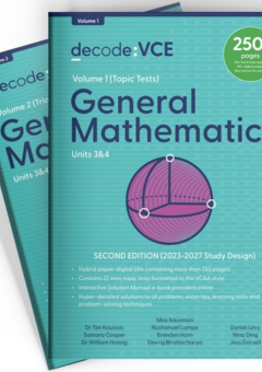 DECODE VCE GENERAL MATHEMATICS UNITS 3&4 2E (2023-2027) TOPIC TESTS & TRIAL EXAMS BUNDLE Cover