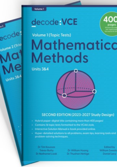 DECODE VCE MATHEMATICAL METHODS UNITS 3&4 2E (2023-2027) - TOPIC TESTS & TRIAL EXAMS BUNDLE Cover