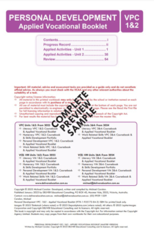 PERSONAL DEVELOPMENT VICTORIAN PATHWAYS CERTIFICATE UNITS 1&2: APPLIED VOCATIONAL BOOKLET