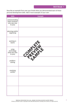 PERSONAL DEVELOPMENT VICTORIAN PATHWAYS CERTIFICATE UNITS 1&2: APPLIED VOCATIONAL BOOKLET