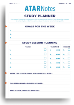 ATAR NOTES STUDY PLANNER Cover