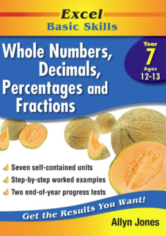 EXCEL BASIC SKILLS WORKBOOK: WHOLE NUMBERS, DECIMALS, PERCENTAGES AND FRACTIONS YEAR 7 Cover