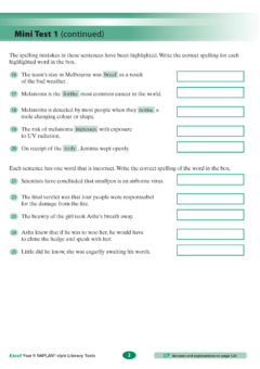 EXCEL NAPLAN STYLE LITERACY TESTS YEAR 9
