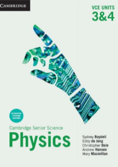 CAMBRIDGE SENIOR SCIENCE: PHYSICS VCE UNITS 3&4 STUDENT BOOK + EBOOK Cover