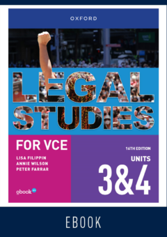 OXFORD LEGAL STUDIES FOR VCE UNITS 3&4 JUSTICE & OUTCOMES STUDENT OBOOK + ASSESS 16E (eBook only) Cover