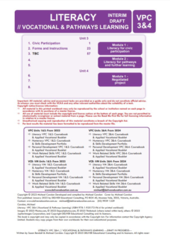 LITERACY VICTORIAN PATHWAYS CERTIFICATE UNITS 3&4: COURSEBOOK (2024)