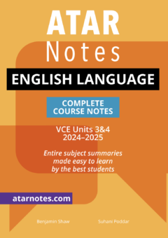 ATAR NOTES VCE ENGLISH LANGUAGE UNITS 3&4 NOTES (2024 - 2025) Cover