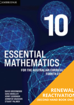 CAMBRIDGE ESSENTIAL MATHEMATICS FOR THE AUSTRALIAN CURRICULUM YEAR 10 REACTIVATION 4E (Reactivation) Cover