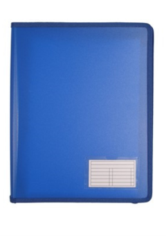 2D RING A4 25MM FOLDER ZIPPER BINDER STURDY WITH NAME CARD (NAVY) Cover