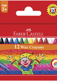 12 FABER CASTELL WAX CRAYONS ASSORTED Cover